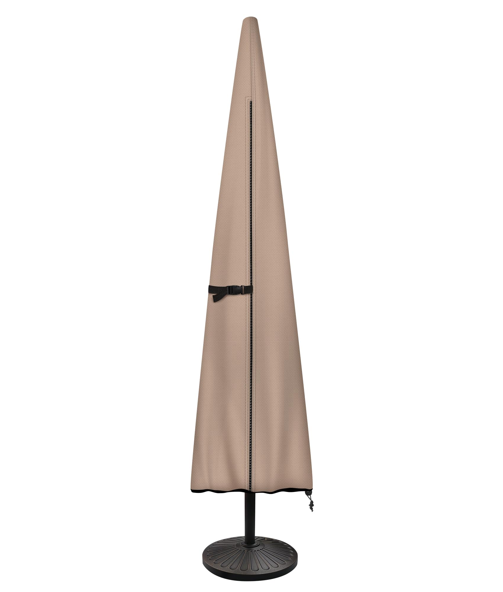 ULTCOVER Waterproof Patio Market Umbrella Cover front view in brown