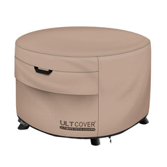 ULTCOVER Waterproof Round Patio Fire Pit Cover front view