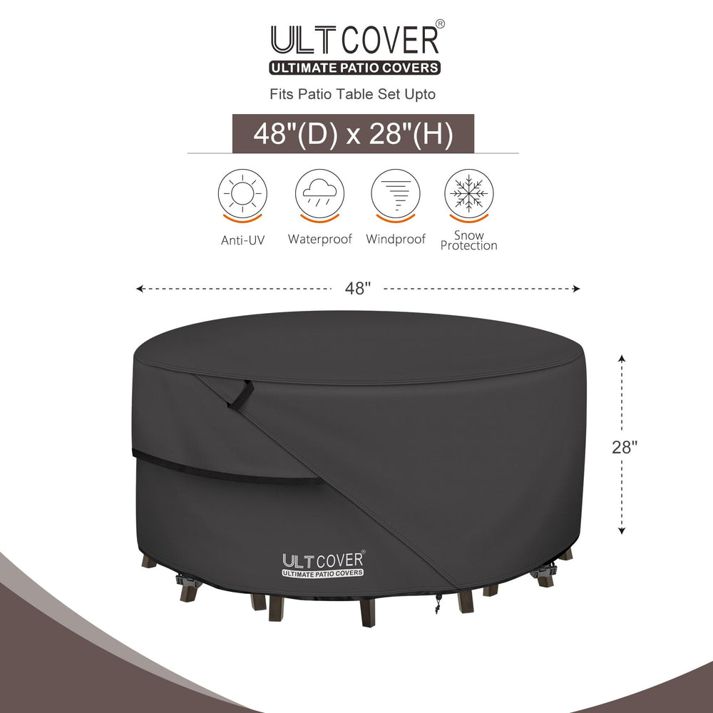 ULTCOVER Waterproof Round Patio Table Cover 48 inch side view