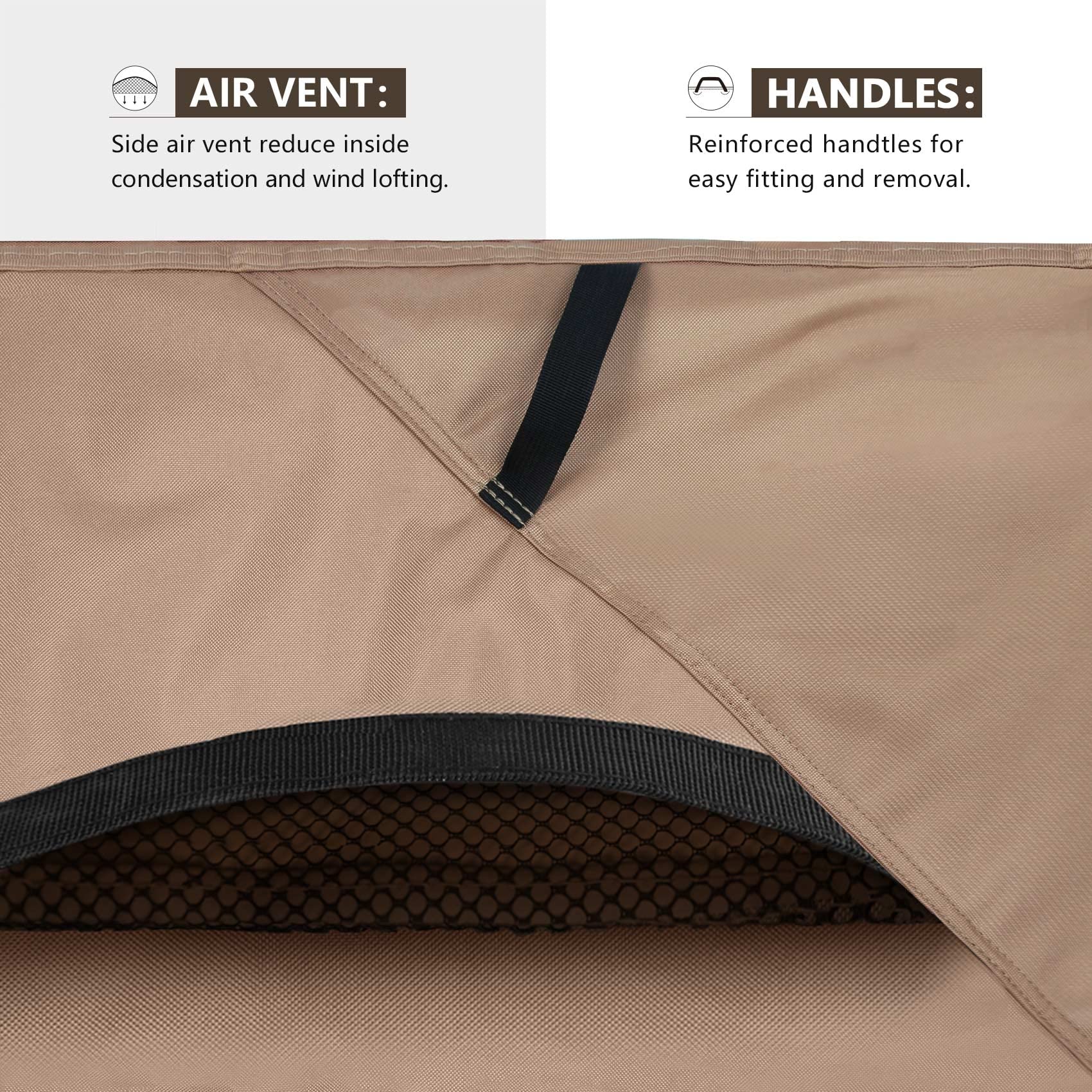ULTCOVER Waterproof Round Patio Table Cover 76 inch, showing air vents