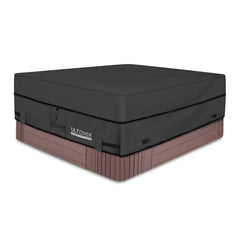 ULTCOVER Waterproof Square Hot Tub Cover 72" x 72" Black front view