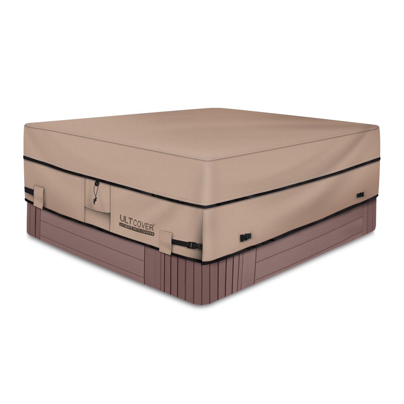 ULTCOVER Waterproof Square Hot Tub Cover 80 inch front view