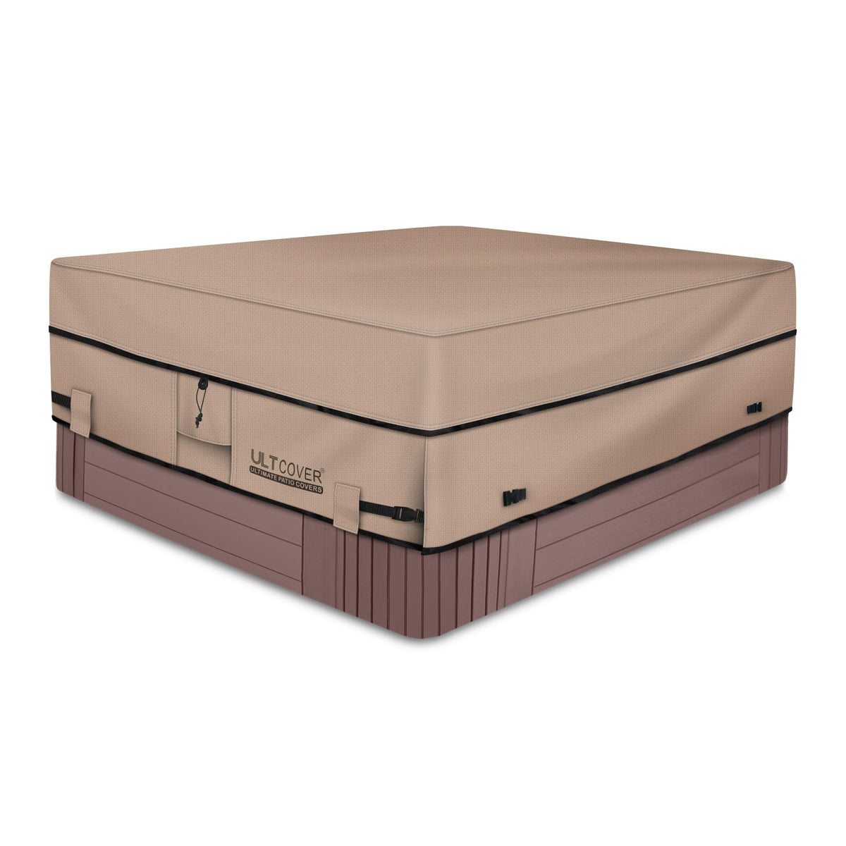 ULTCOVER Waterproof Square Hot Tub Cover 80 inch front view