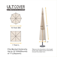 ULTCOVER Waterproof Umbrella Cover with zipper closure