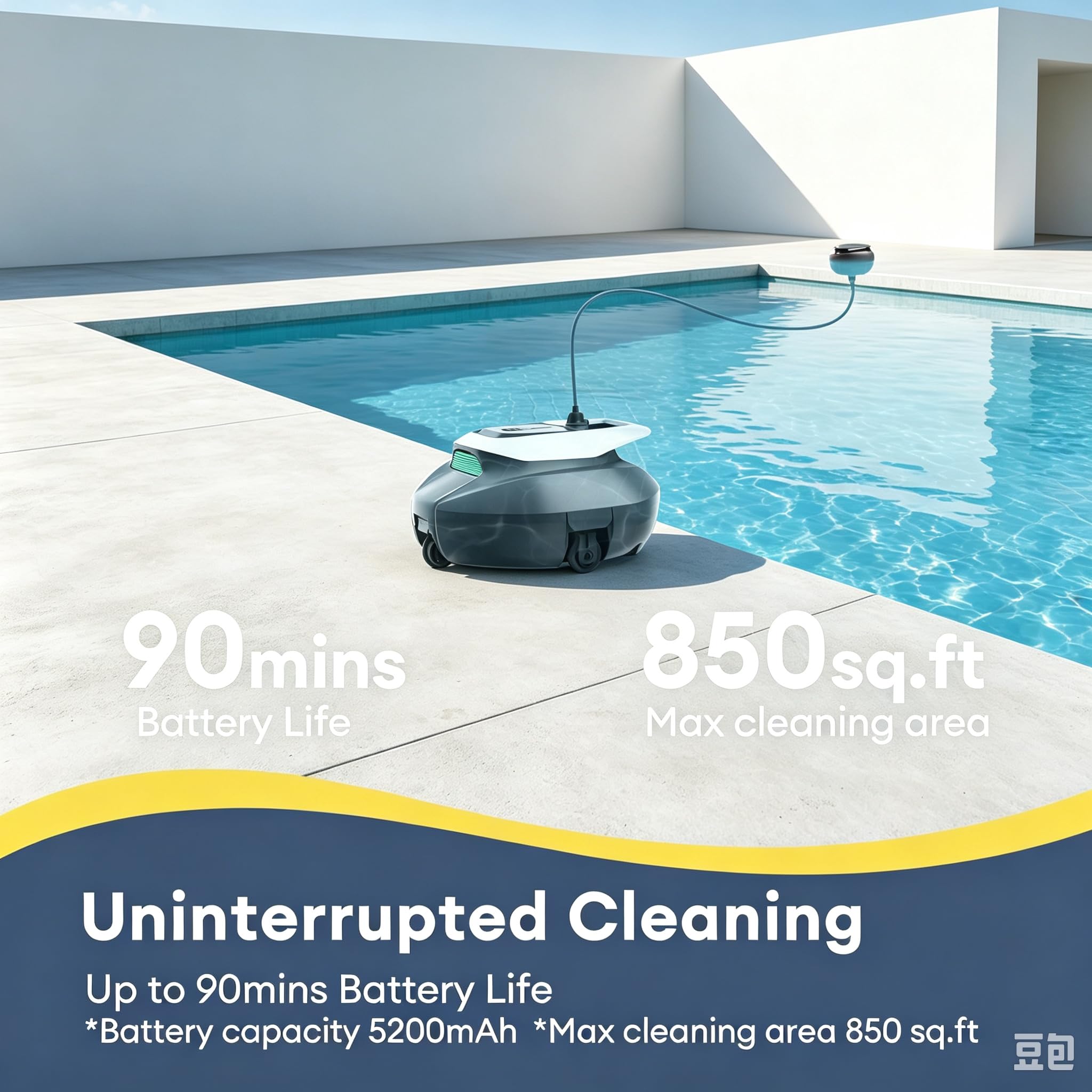 Ultenic Cordless Robotic Pool Cleaner battery and charging port details