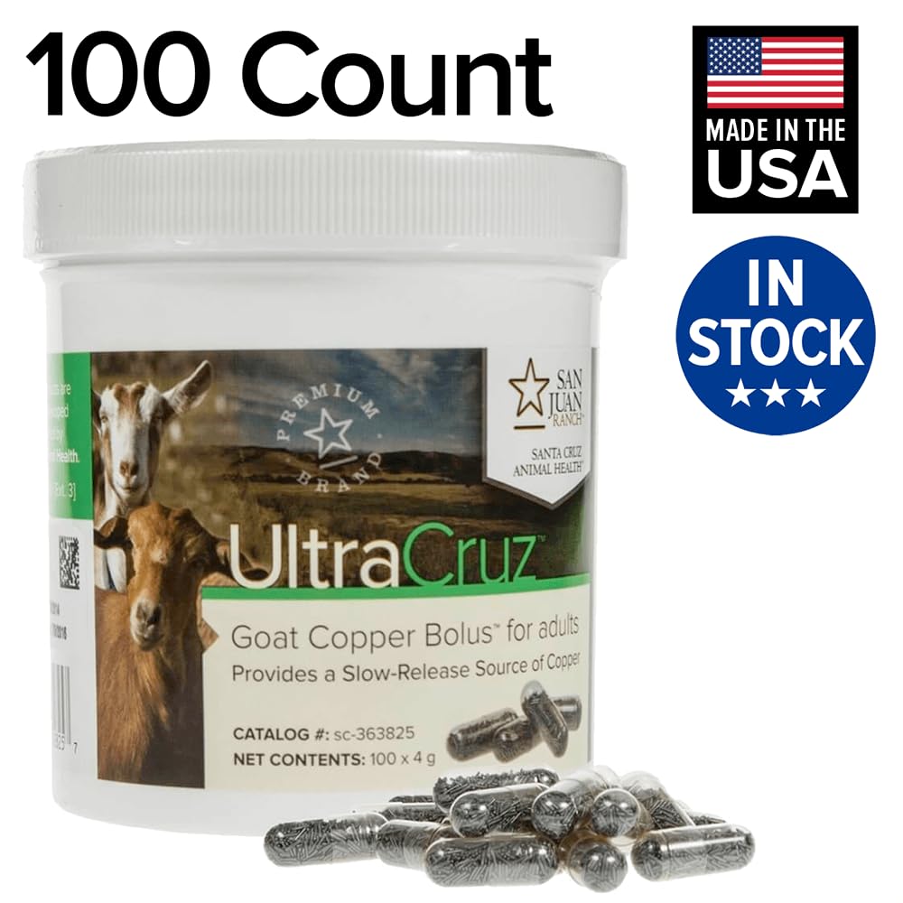 UltraCruz Goat Copper Bolus Supplement on a farm setting