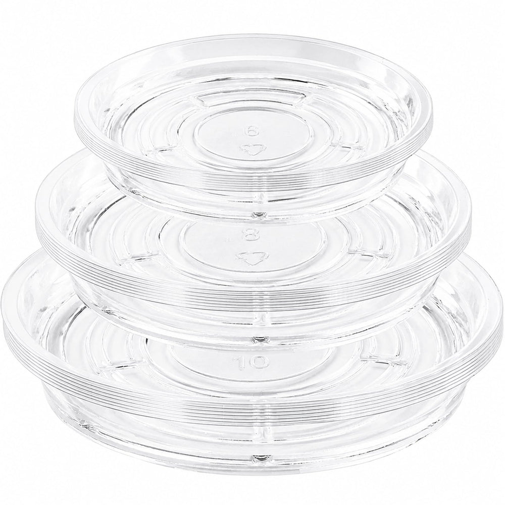 UltraOutlet 21 Pack Clear Plastic Plant Saucer 6 inch front view