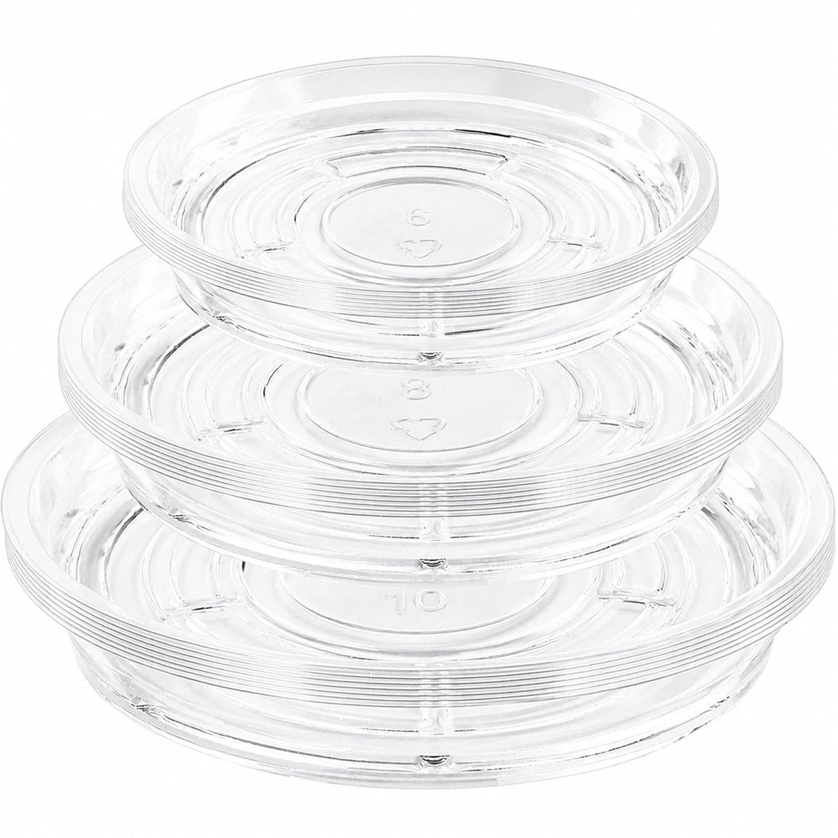 UltraOutlet 21 Pack Clear Plastic Plant Saucer 6 inch front view