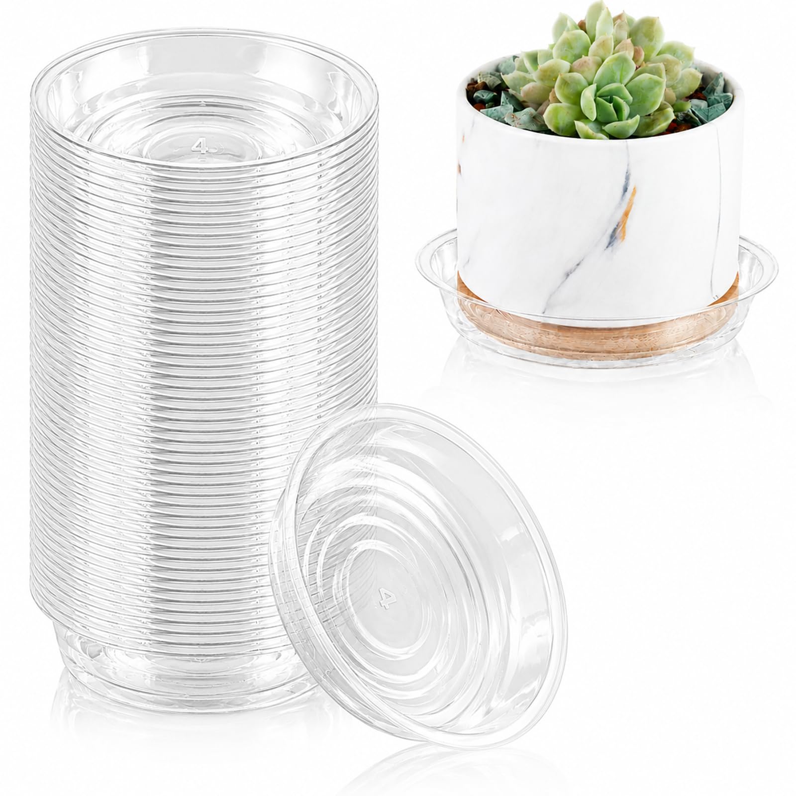 UltraOutlet 4 inch clear plant saucer front view