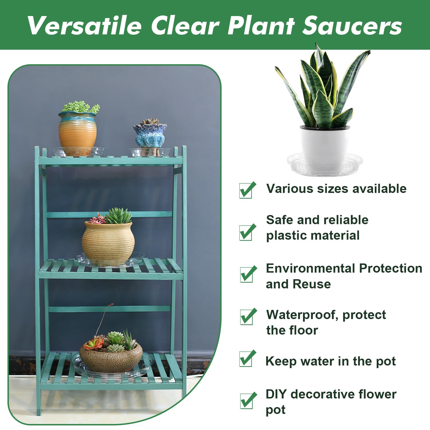 UltraOutlet plant saucer with colored pebbles