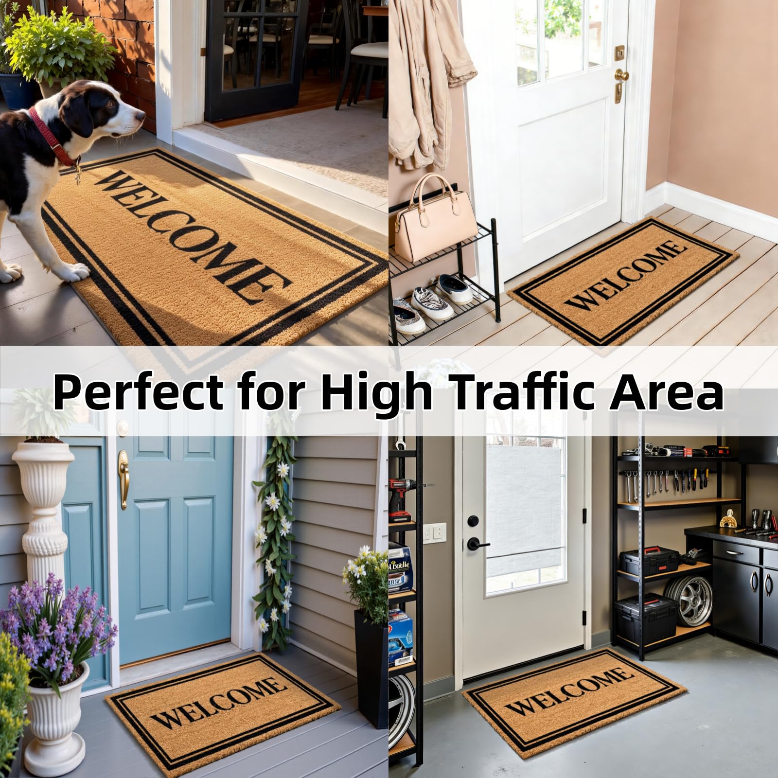 ULTSOFE doormat displayed with seasonal decorations