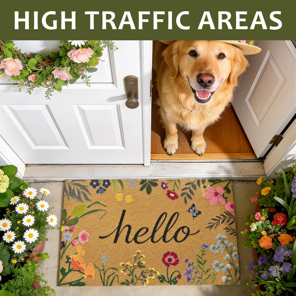 ULTSOFE Floral Door Mat Showing Dimensions