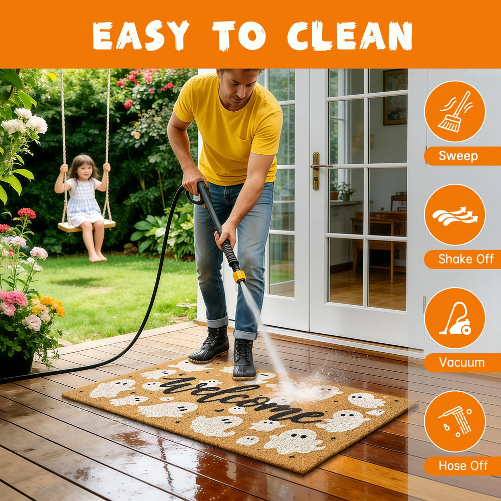 ULTSOFE Halloween Mat cleaning with vacuum