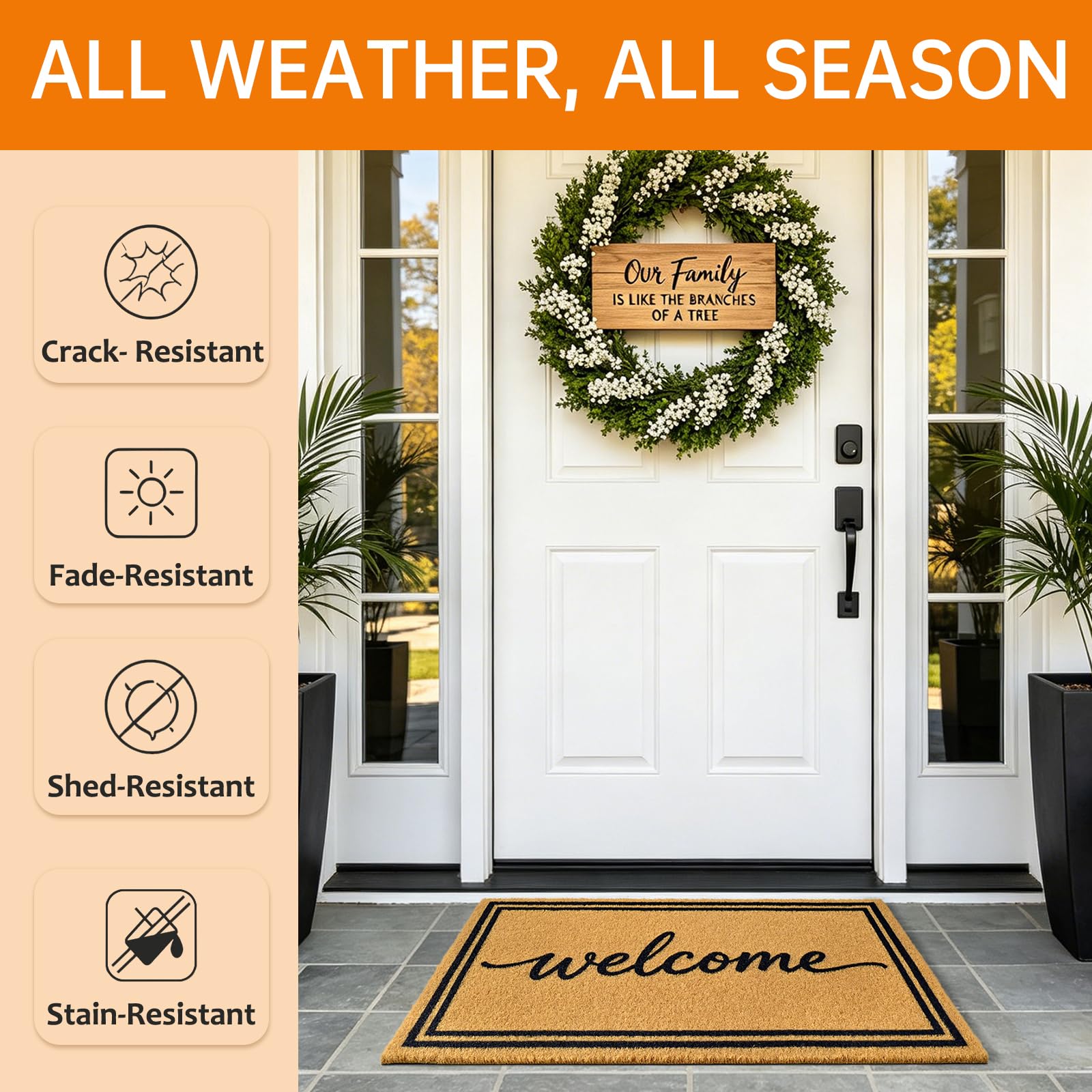 ULTSOFE welcome mat in outdoor patio setting