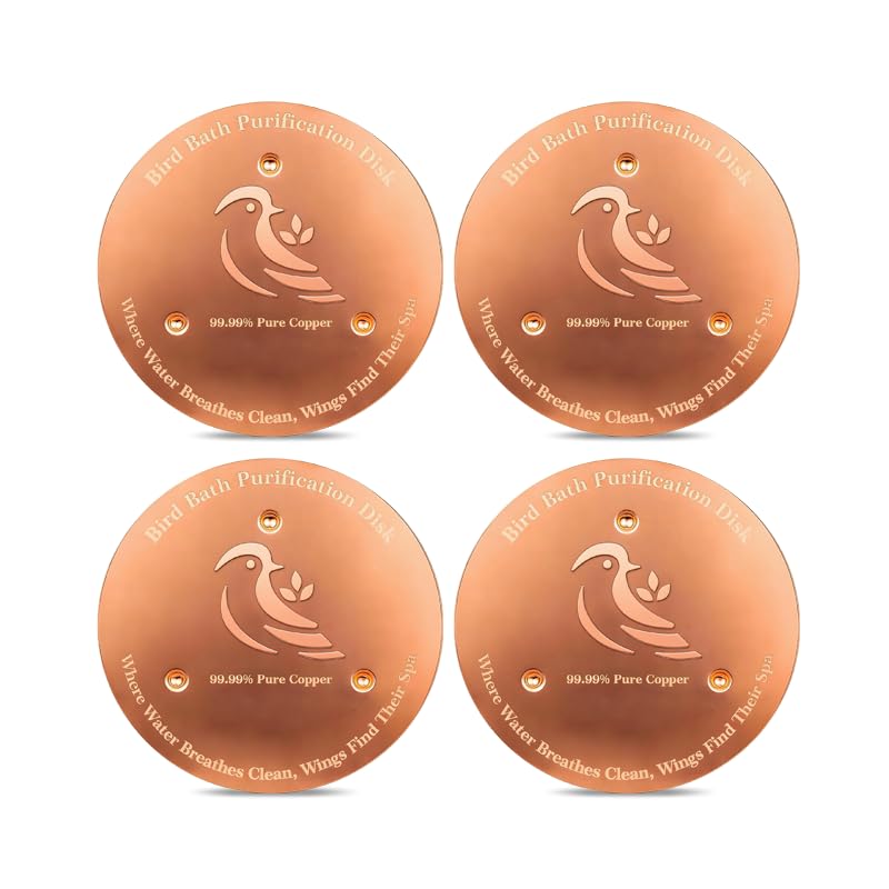 Ulycon 4 Pack Copper Discs for Bird Bath, golden colour