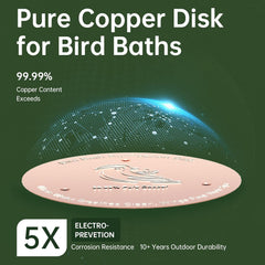 Ulycon copper disc placed in a birdbath
