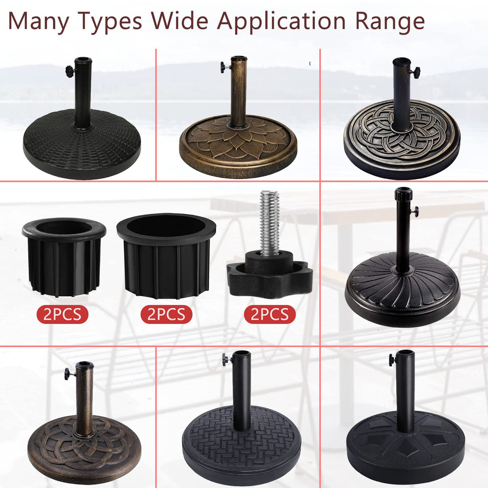 Umbrella base parts in outdoor setting