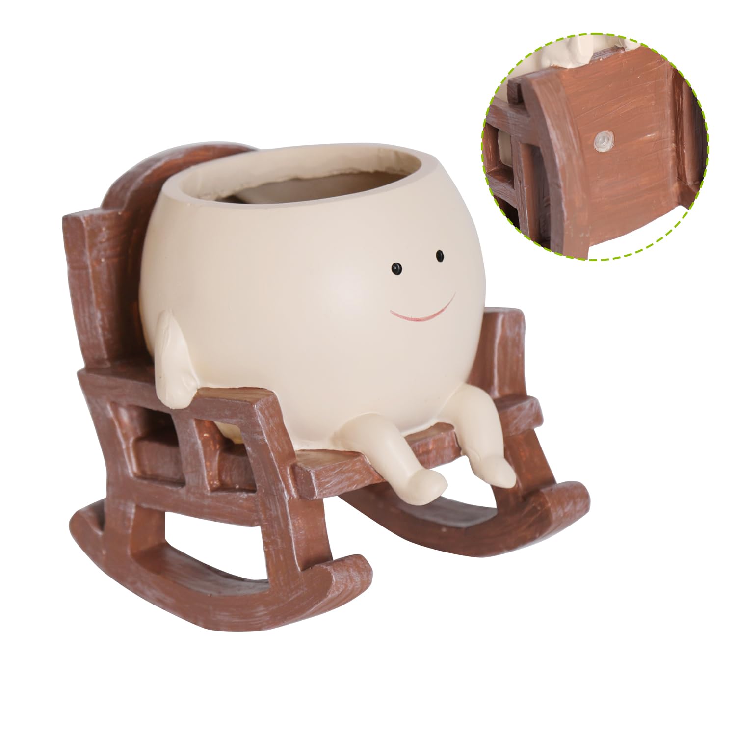 UMESONG Smiling Face Planter Pot in a garden setting