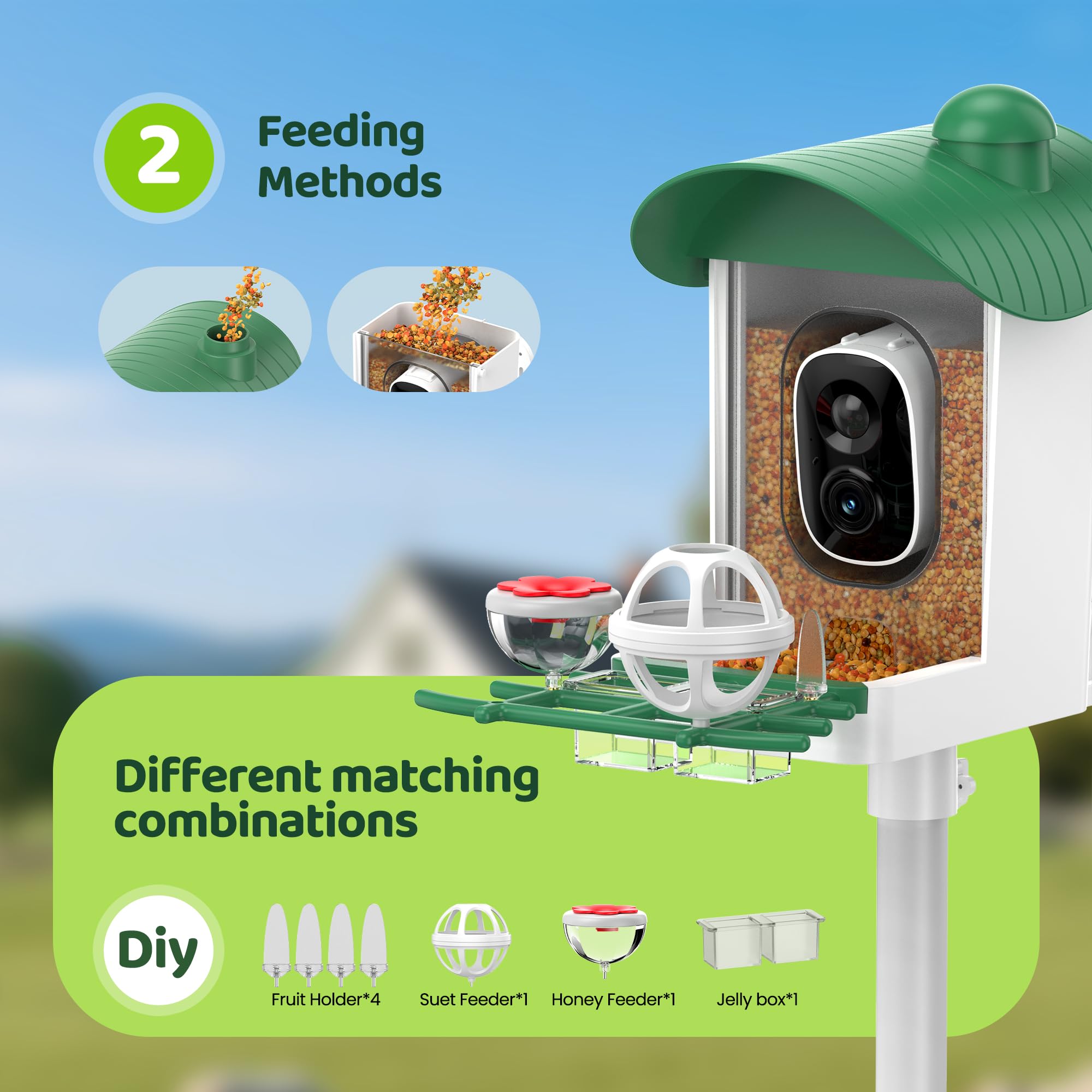 UMOCUOY Bird Feeder with app notifications on smartphone
