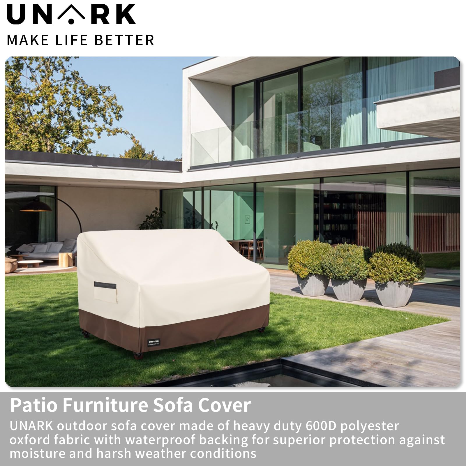 UNARK outdoor couch cover with ventilation design