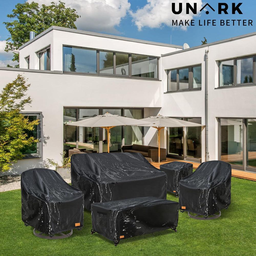 UNARK Outdoor Sofa Cover packed in its storage bag