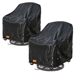 UNARK Outdoor Swivel Chair Cover front view, black