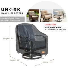 UNARK Outdoor Swivel Chair Cover side view with chair