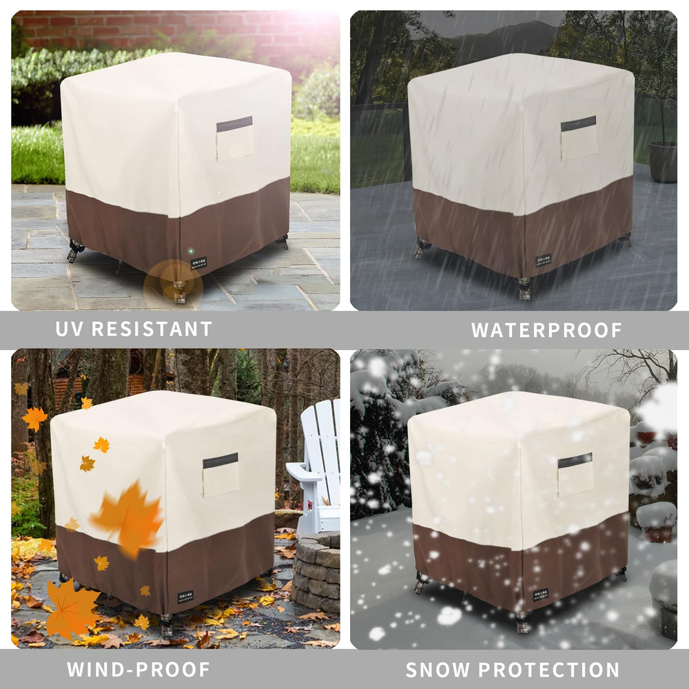 UNARK Patio Wicker Side Table Cover in garden setting