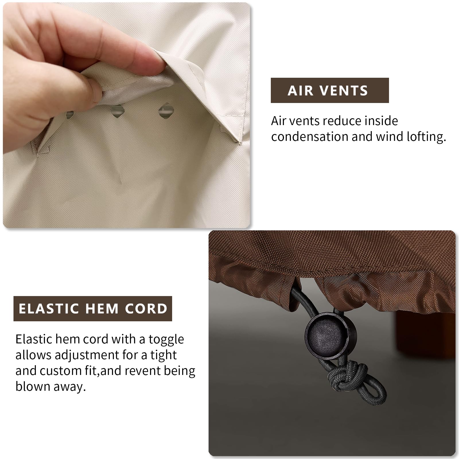 UNARK Swivel Patio Chair Cover close-up of material