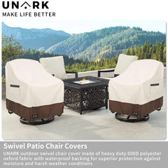 UNARK Swivel Patio Chair Cover with click-close straps
