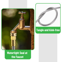 UNCO 15 ft garden hose attached to a spigot