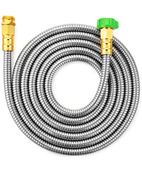 UNCO 15 ft stainless steel garden hose front view