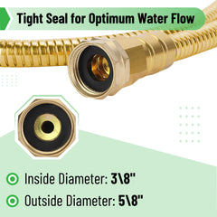 UNCO 5 ft garden hose in use watering plants
