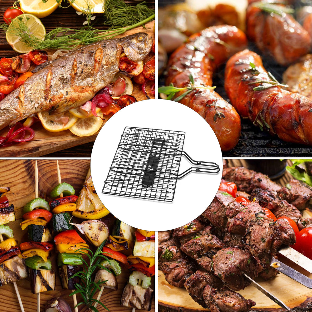 UNCO BBQ Grill Basket showing locking mechanism