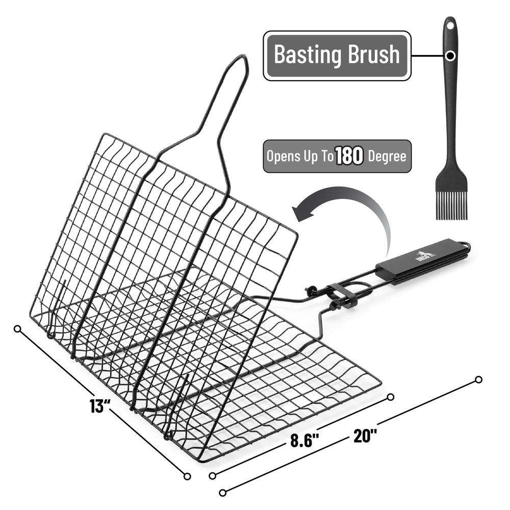 UNCO BBQ Grill Basket side view showing spacious design