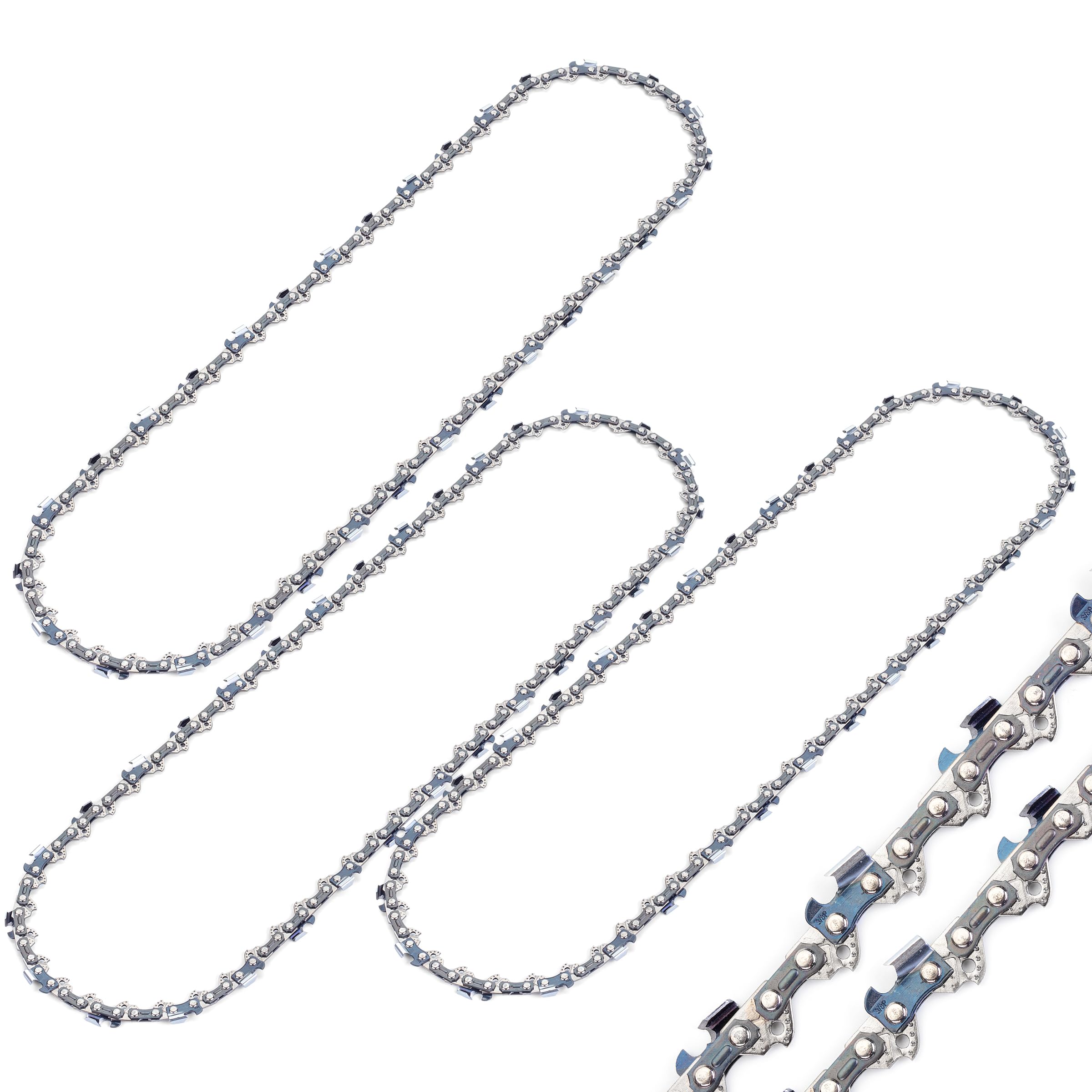 UNCO chainsaw chain 3 pack from different angles