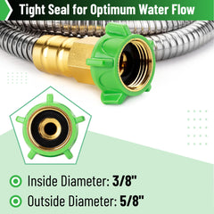UNCO garden hose coiled for easy storage