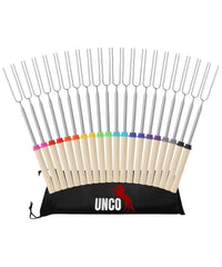 UNCO marshmallow roasting sticks 32 inches with wooden handles