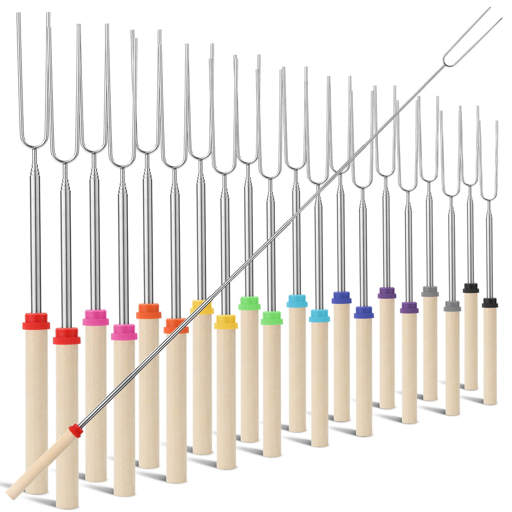 UNCO marshmallow roasting sticks displayed with s'mores ingredients