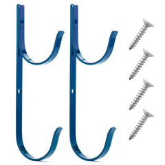 UNCO Pool Pole Hanger blue model front view with mounting screws