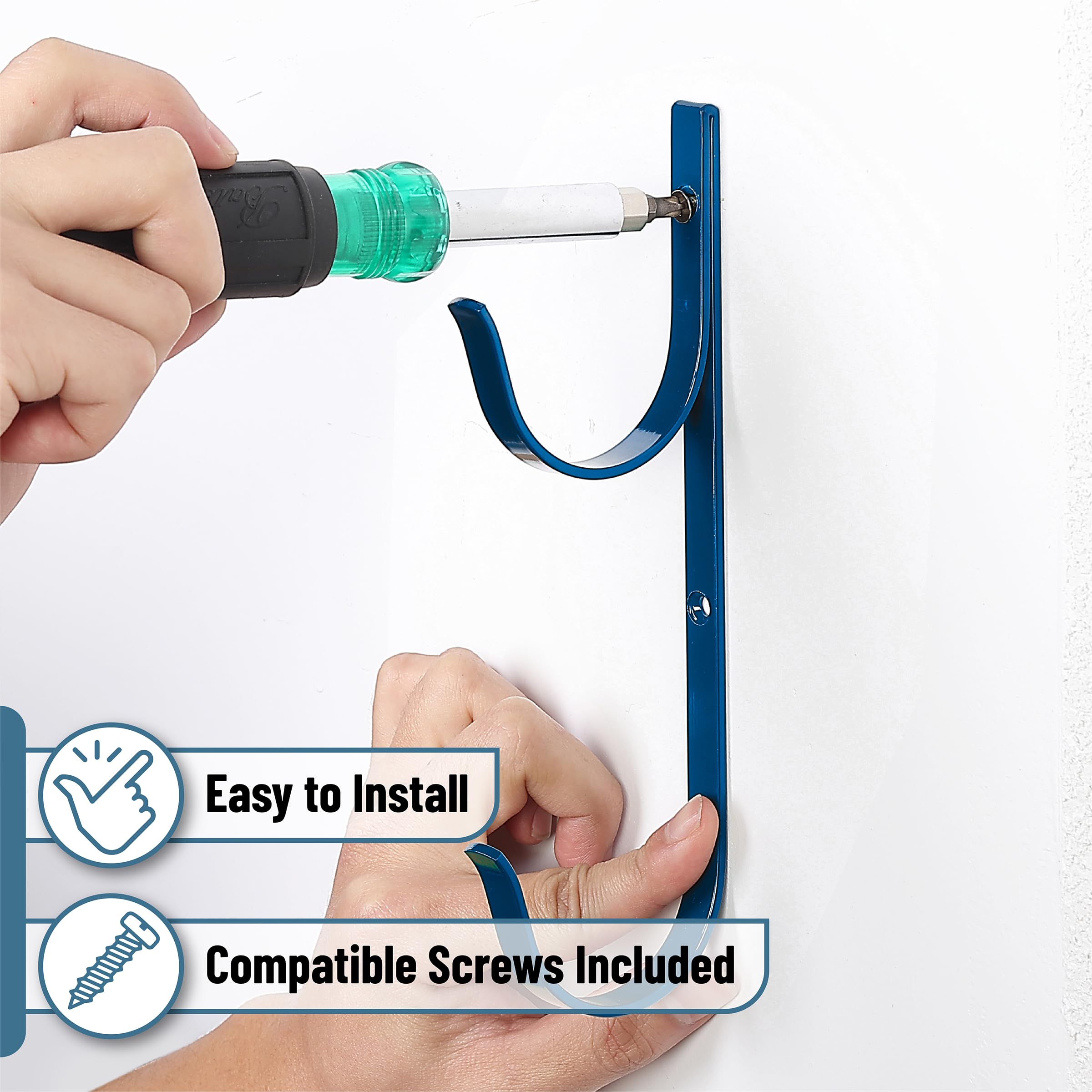 UNCO Pool Pole Hanger blue model with outdoor equipment hanging