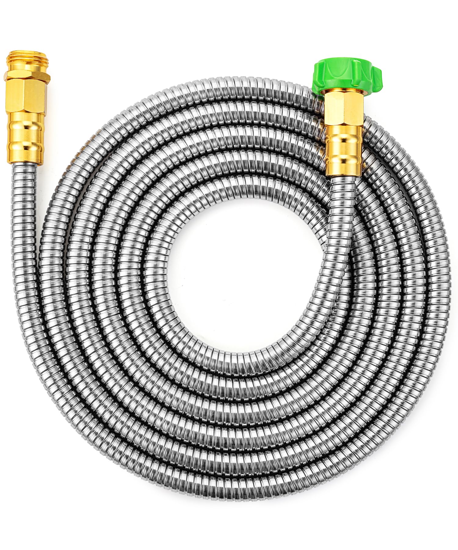 UNCO stainless steel garden hose 12 ft front view