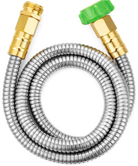 UNCO stainless steel garden hose 4 ft with brass fittings