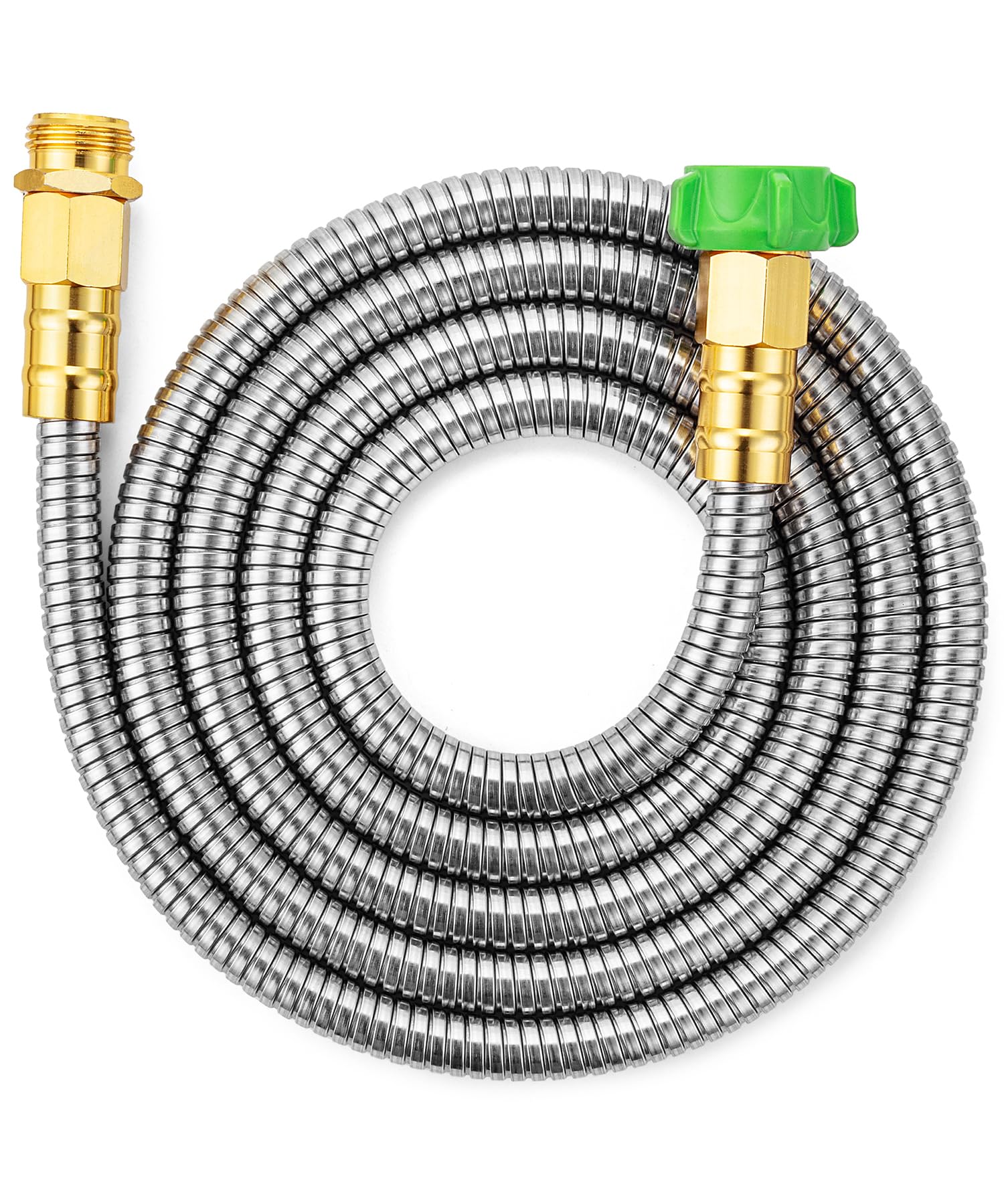 UNCO stainless steel garden hose 8 ft front view