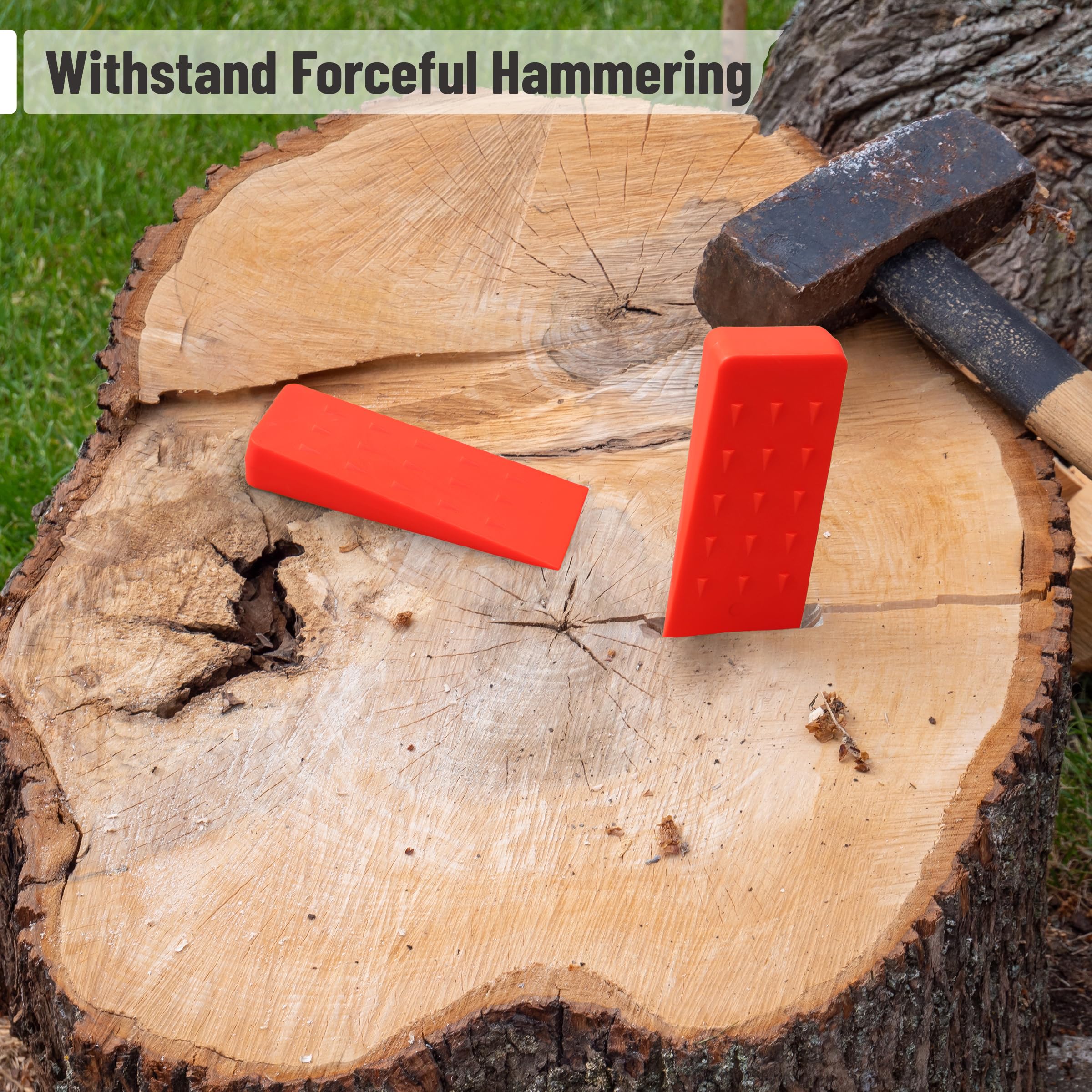 UNCO tree felling wedges in use during tree cutting