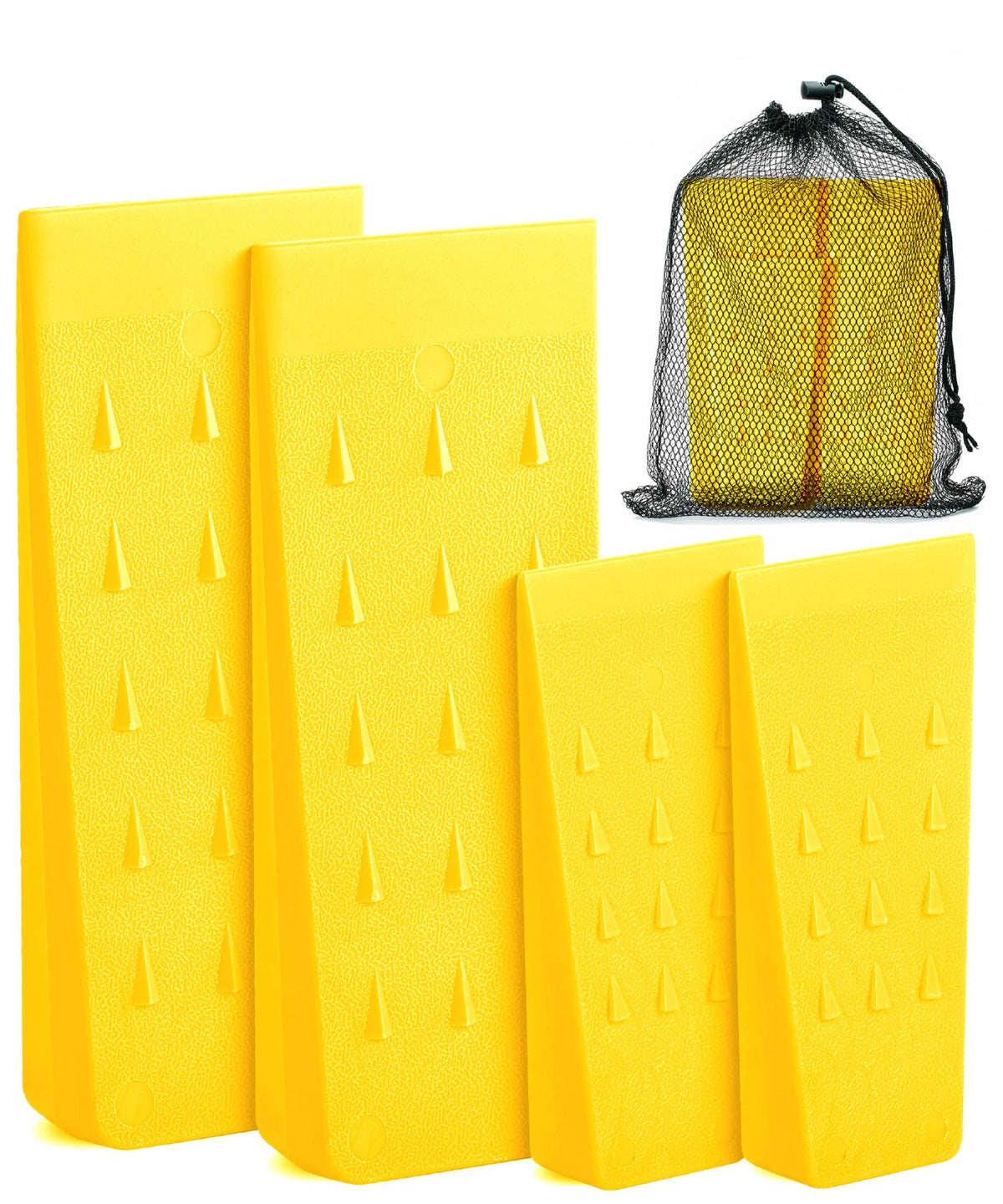 UNCO Tree Felling Wedges Set featuring 4 yellow wedges, sizes 5.5" and 8"