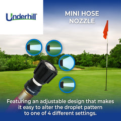 Underhill Magnum Mini Garden Hose Nozzle NG350 showing metal body and rubber bumper