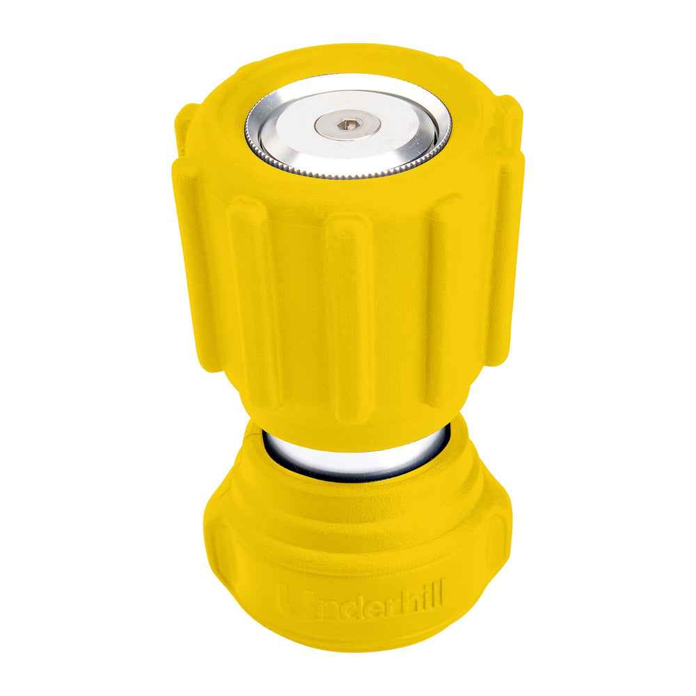 Underhill Magnum Stinger hose nozzle front view with brass finish