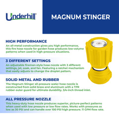 Underhill Magnum Stinger hose nozzle side view highlighting ergonomic design
