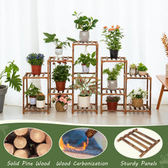 Uneedem 10 Tiered Plant Stand side view with plants